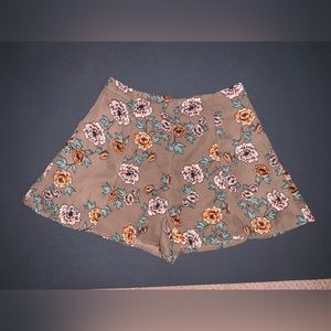 Cute Brown and Floral Flowy Shorts from Wet Seal
